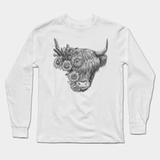 Floral bull Long Sleeve T-Shirt